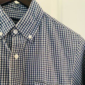 J. Crew Secret Wash Long Sleeve Button Down - Blue Gingham - Extra Small
